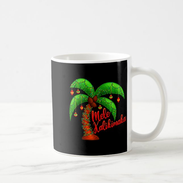 Hawaiian Christmas Mele Kalikimaka Coconut Tree  Coffee Mug (Right)