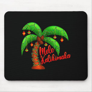 Hawaiian Christmas Mele Kalikimaka Coconut Tree  Mouse Pad