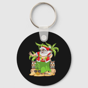 Hawaiian Christmas Mele Kalikimaka Hula Dance Sant Key Ring