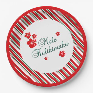 Hawaiian Christmas   Mele Kialikimaka Paper Plate