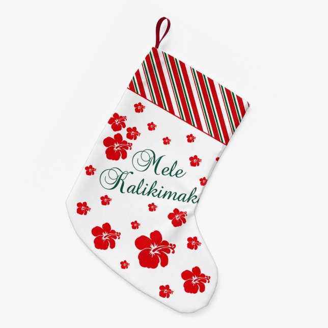 Hawaiian Christmas | Mele Kialikimaka Small Christmas Stocking (Front (Hanging))