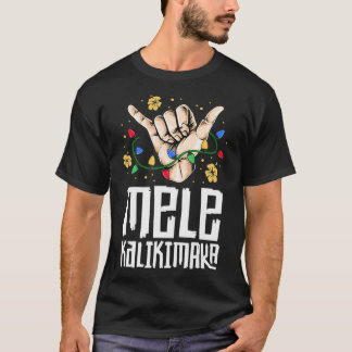 Hawaiian Christmas  Men Mele Kaliki Shaka Kalikima T-Shirt