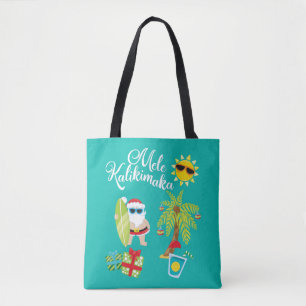Hawaiian Christmas. Santa Claus Mele Kalikimaka. Tote Bag