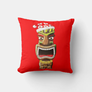 Hawaiian Christmas Santa Tiki Cushion