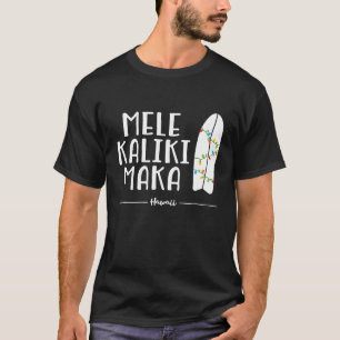 Hawaiian Christmas Shirt Mele Kalikimaka Surfboard