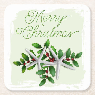 Hawaiian Christmas Starfish Drink Coasters