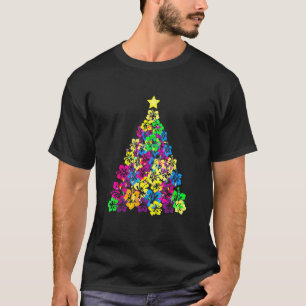 Hawaiian Christmas Tree Mele Kalikimaka Flower Haw T-Shirt