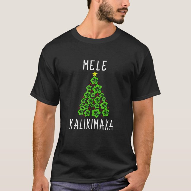 Hawaiian Christmas Tree Mele Kalikimaka Hawaii Tro T-Shirt (Front)