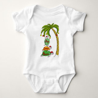 Hawaiian Christmas Turtle Santas Baby Bodysuit