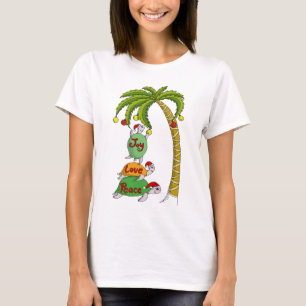 Hawaiian Christmas Turtle Santas T-Shirt