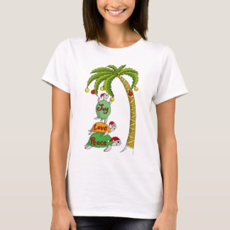 Hawaiian Christmas Turtle Santas T-Shirt