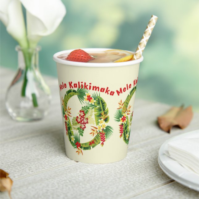 Hawaiian Christmas Wreath Paper Cup (Insitu)