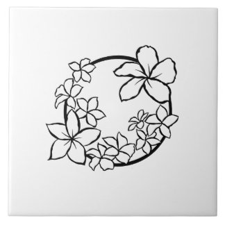 Hawaiian Circle Of Plumerias Decorative Tile