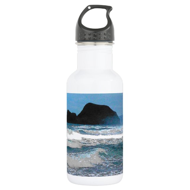 Hawaiian Coastal Island Ocean Tropical Paradise 532 Ml Water Bottle (Front)