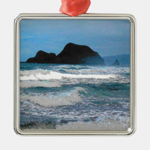 Hawaiian Coastal Island Ocean Tropical Paradise Metal Tree Decoration