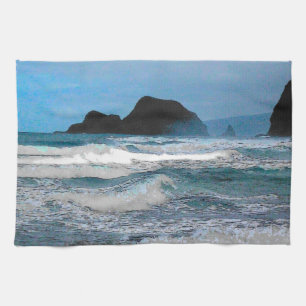 Hawaiian Coastal Island Ocean Tropical Paradise Tea Towel