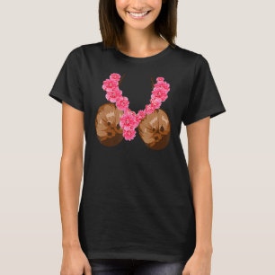 Hawaiian Coconut Bra Cool Halloween Flowery T-Shirt
