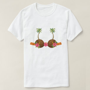 Hawaiian Coconut Bra Shirt Cool Halloween Flowery