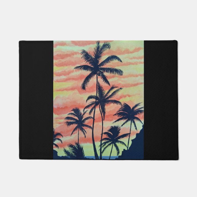 Hawaiian Coconut Palms Doormat (Front)