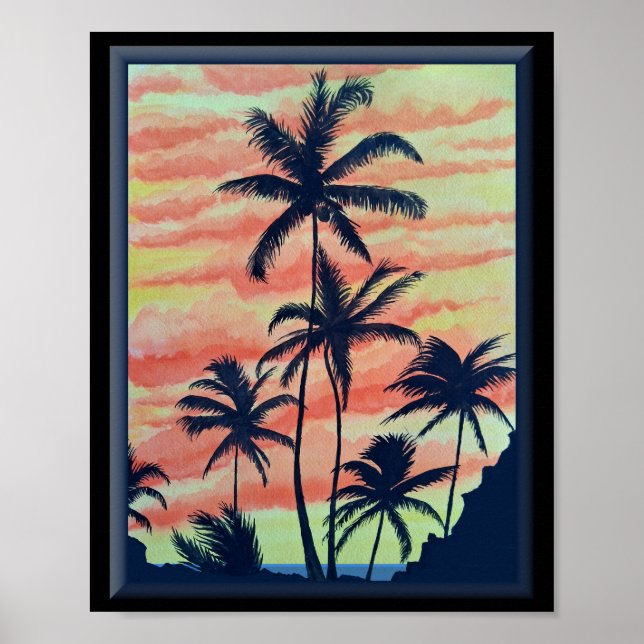 Hawaiian Coconut Palms Poster (Front)