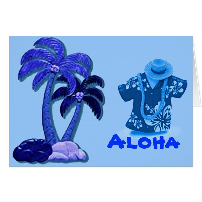Hawaiian Coconut trees card (Front Horizontal)