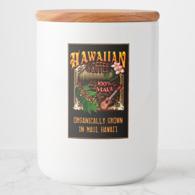 Hawaiian Coffee Maui Food Label (Front)