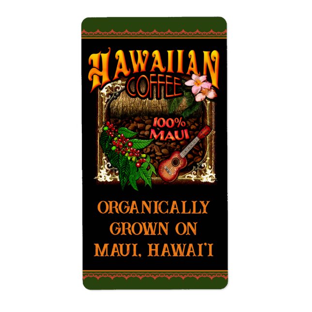 Hawaiian Coffee Maui Label (Front)
