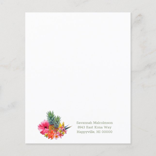 Hawaiian Collection Flowers Pineapple Flyer (Front)