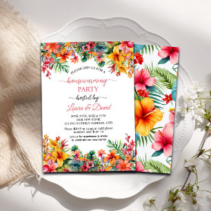Hawaiian Colorful Floral Housewarming Party Invitation
