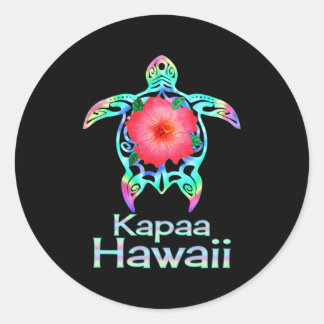 Hawaiian Colourful Sea Turtle Kapaa Hawaii Classic Round Sticker