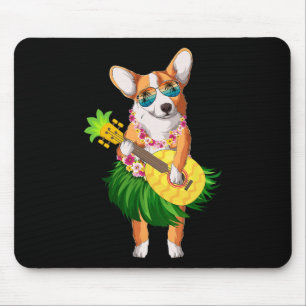 Hawaiian Corgi Dog And Pineapple Ukulele Summer Va Mouse Pad