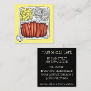 Hawaiian Cuisine Plate Lunch Rice Macaroni Salad Square Business Card