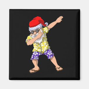 Hawaiian Dabbing Santa Christmas In July Kids Gift Magnet