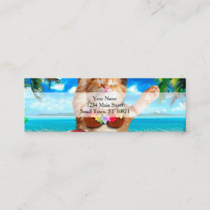 Hawaiian dancer cat mini business card