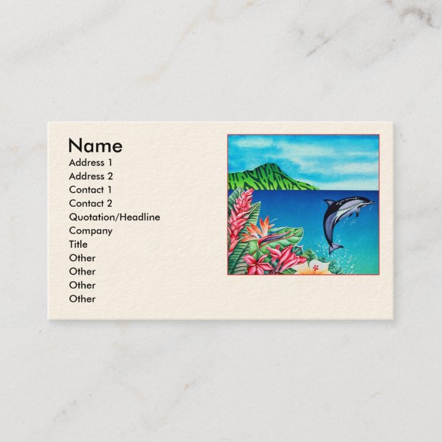 Hawaiian Dolphin Business Card (Front)