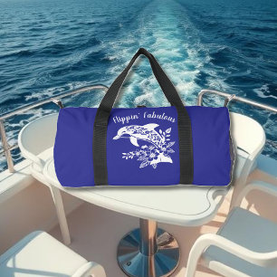 Hawaiian Dolphin Flippin' Fabulous Blue Duffle Bag