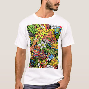 Hawaiian doodles: colourful, seamless cartoon patt T-Shirt