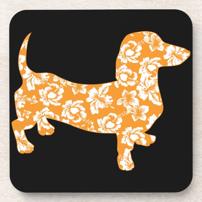 Hawaiian Doxie Dachshund Coaster (Front)
