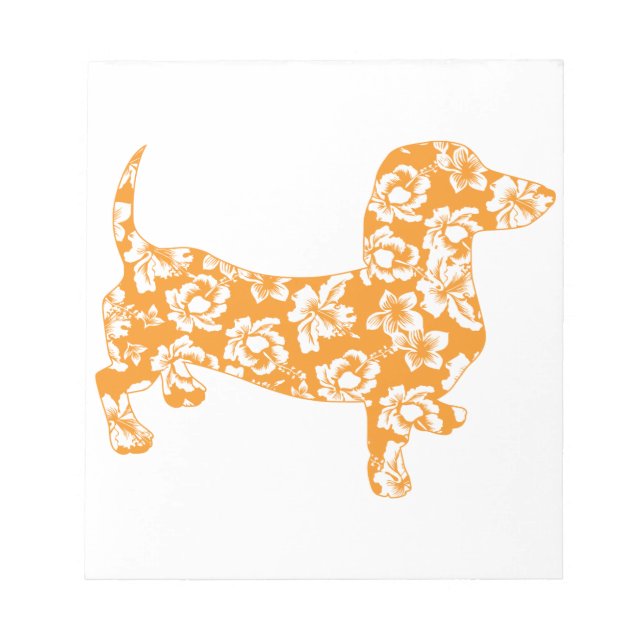 Hawaiian Doxie Dachshund Notepad (Front)