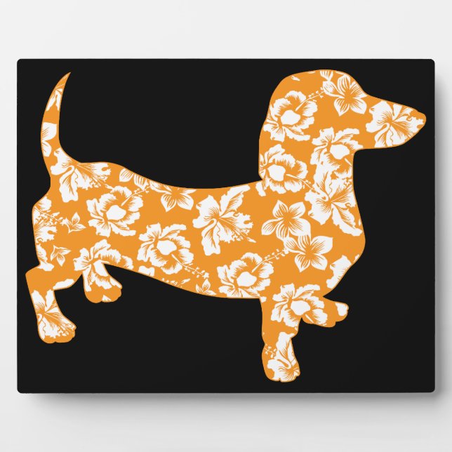 Hawaiian Doxie Dachshund Plaque (Front)