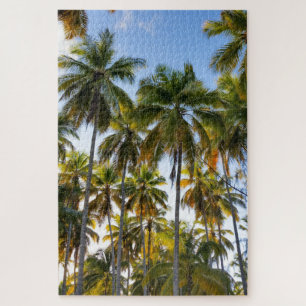 Hawaiian Exotic Beach Palm Trees & Sky Jigsaw Puzzle
