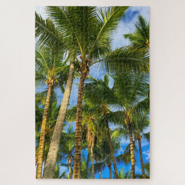 Hawaiian Exotic Beach Palm Trees & Sky Jigsaw Puzzle (Vertical)