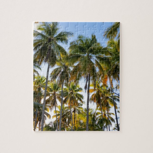 Hawaiian Exotic Beach Palm Trees & Sky Jigsaw Puzzle (Vertical)