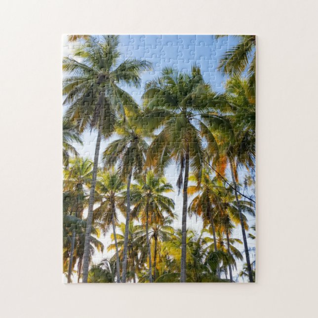 Hawaiian Exotic Beach Palm Trees & Sky Jigsaw Puzzle (Vertical)