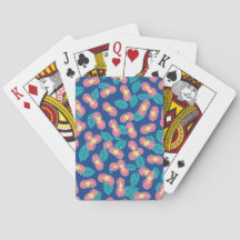 Hawaiian fashion seamless pattern playing cards