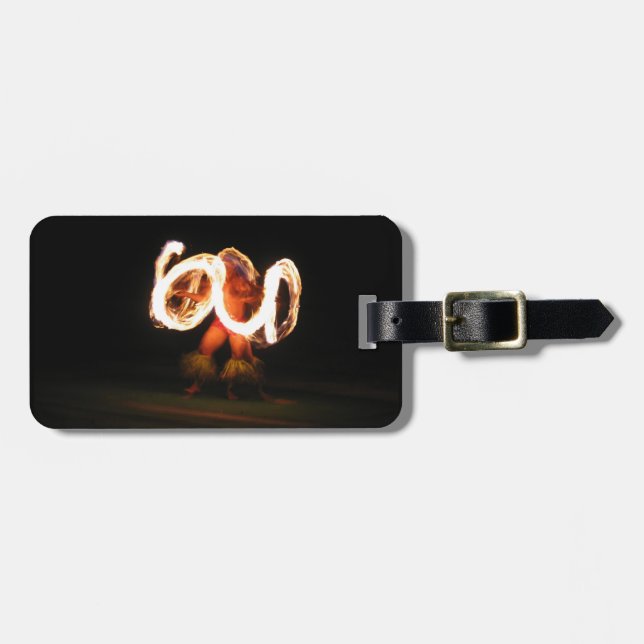 Hawaiian Fire Dance Luggage Tag (Front Horizontal)