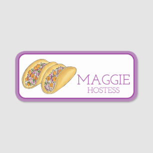 Hawaiian Fish Tacos Seafood Restaurant Waiter Chef Name Tag