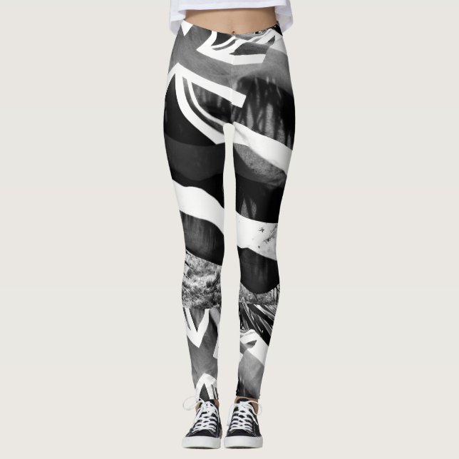 Hawaiian Flag in Monotone Leggings (Front)