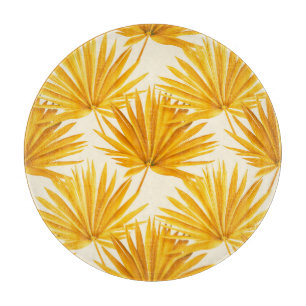 Hawaiian Flair: Colourful Palm Leaves Cutting Board