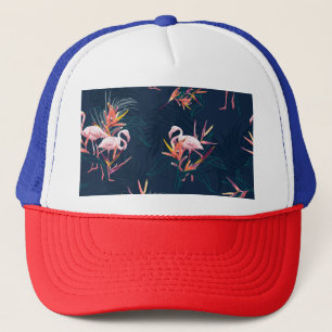 Hawaiian Flamingo: Tropical Vintage Artwork Trucker Hat